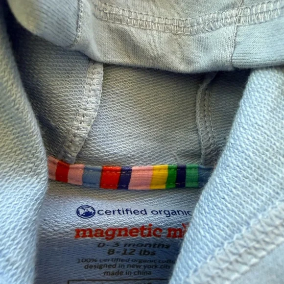 Magnetic Me Organic Cotton Hoodie 0-3M NWT - Picture 3 of 4